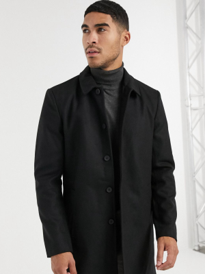 Only & Sons Car Coat In Black