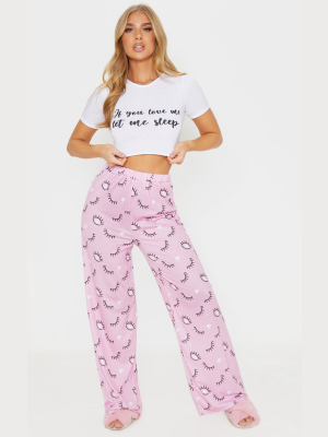 Pink If You Love Me Let Me Sleep Long Pj Set