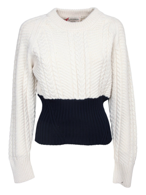 Alexander Mcqueen Contrast Hem Cable-knit Sweater