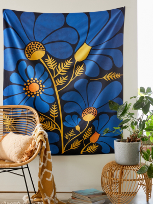 Modern Tropical For Deny Wildflower Garden Tapestry