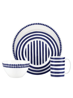 Kate Spade New York Charlotte Street North 4-piece Dinnerware Set, Navy