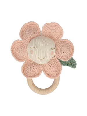 Meri Meri Peach Daisy Rattle