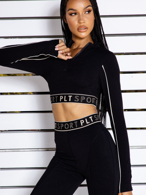 Prettylittlething Black Sport Long Sleeve...