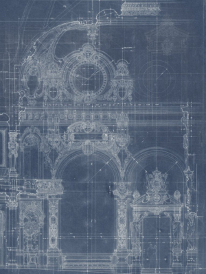 Garnier Wallpaper In Blue From The Histoire De L'architecture Collection By Mind The Gap