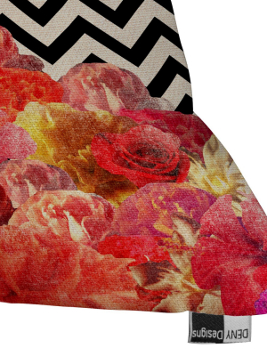 Pink Bianca Chevron Flora Throw Pillow (20"x20") - Deny Designs