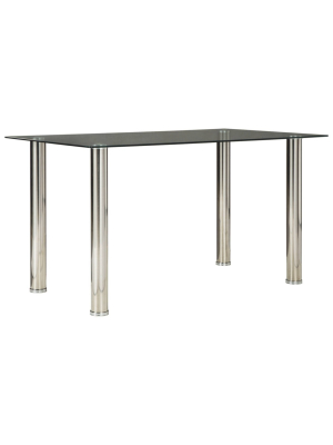 Sariden Rectangular Dining Room Table Clear/chrome - Signature Design By Ashley