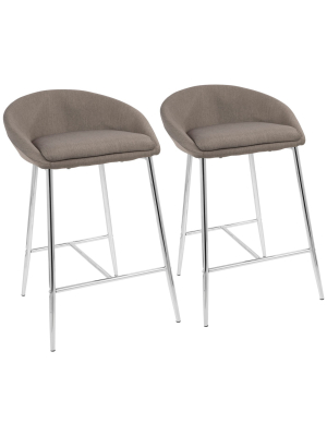 Set Of 2 26" Matisse Glam Counter Height Barstools - Lumisource