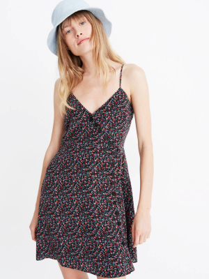 Silk Button-wrap Cami Dress In Fieldwalk Floral