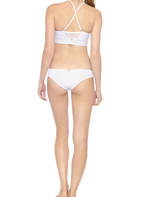 Milo Mesh Low Rise Hipster Bikini Bottom - Reef White