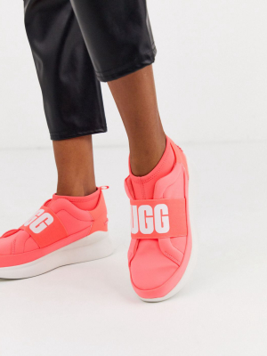 Ugg Neutra Logo Sneakers In Neon Coral