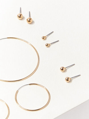 Stud & Hoop Earring Set