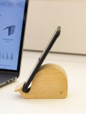 Whale Beechwood Phone Stand