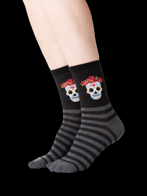 Women's Sugar Skull Crew Socks