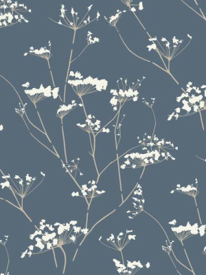 Enchanted Wallpaper In Blue From The Botanical Dreams Collection By Candice Olson For York Wallcoverings