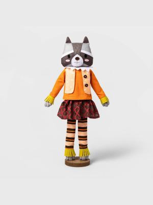 Harvest Decorative Standing Raccoon Scarecrow - Spritz™