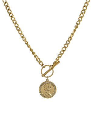 'rio' Portrait Coin Chain Necklace