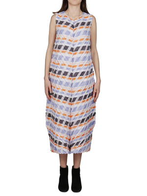 Issey Miyake Geometric Printed Midi Dress