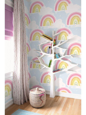 Rainbows Wallpaper In Powder Blue From The Day Dreamers Collection By Seabrook Wallcoverings