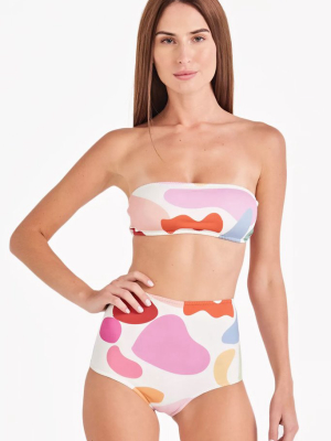 Bojo Faxia Bandeau Bikini Top - Artsy Color Print