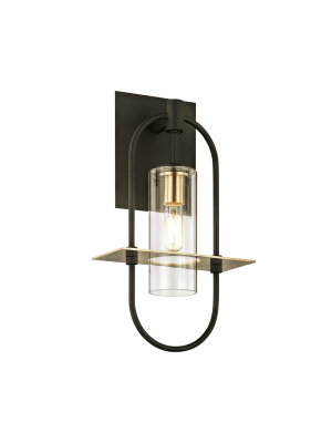 Smyth 1lt Wall Dark Bronze And brushed Brass