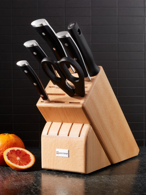 Wusthof ® Classic Ikon 7-piece Natural Wood Knife Block Set