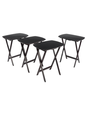 Set Of 4 Single Snack Tables Espresso - Winsome