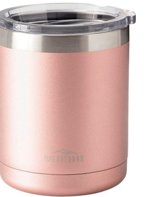 Monoprice Lowball Tumbler - 10 Fl. Oz. Rose Gold, Bpa-free, Sweatproof, 2x Wall Vacuum Insulated - Pure Outdoor Collection