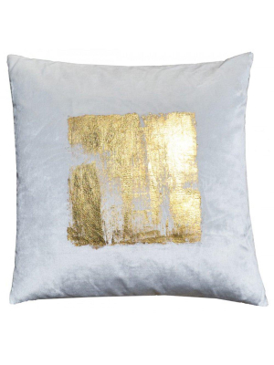 Cloud 9 Verona Gold Foil Square Velvet Pillow, Ivory