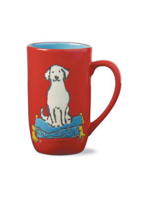 Tag Dog On Tuffet Tall Coffee Tea Hot Chocolate Mug