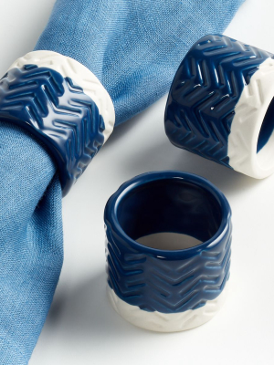 Blue Ceramic Napkin Ring