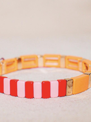Thin Orange/gold Multi Color Bracelet