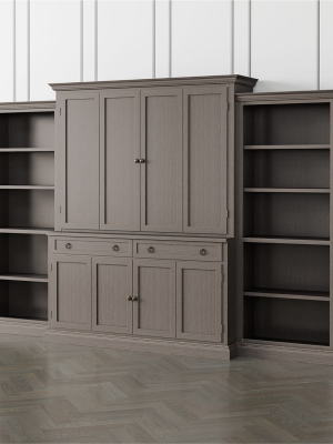 Cameo Grigio 4-piece Entertainment Center With Open Bookcases