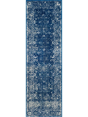 Evoke Vintage Navy/ivory Runner Rug