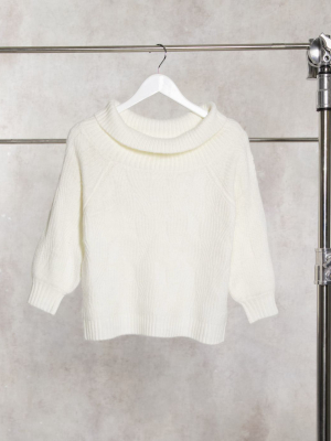 Miss Selfridge Bardot Sweater In Cream