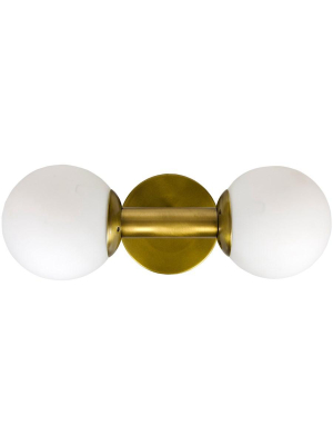 Antiope Sconce, Antique Brass, Metal And Glass