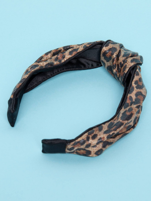 Sincerely Jules By Scunci Knotted Cheetah Print Headband - 1ct