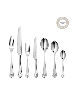 Ammonite Bright Cutlery Set, 84 Piece For 12 People