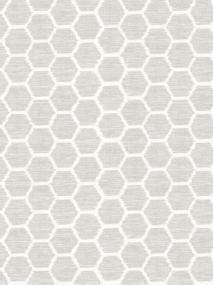 Aura Honeycomb Wallpaper In Platinum From The Celadon Collection By Brewster Home Fashions