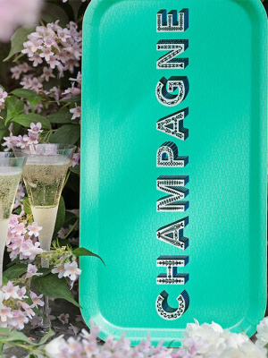 Word Large Rectangular Tray - Champagne - By Jamida