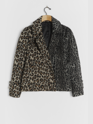 Leopard Contrast Coat