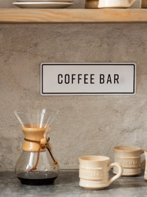 Embossed Metal Coffee Bar Sign