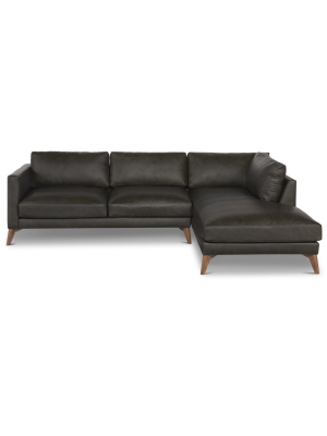 Burbank Arm Right Small Sectional In Black