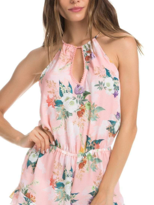 Isabella Rose Blossoms Romper In Pink Floral 4934984-mul