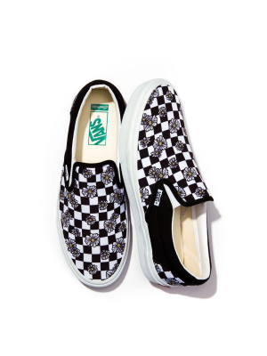 Customs Recycled Materials Daisy Checkerboard Slip-on