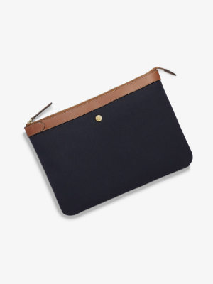 M/s Pouch Large - Midnight Blue/cuoio
