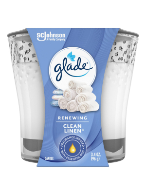 Glade Clean Linen Candle - 3.4oz