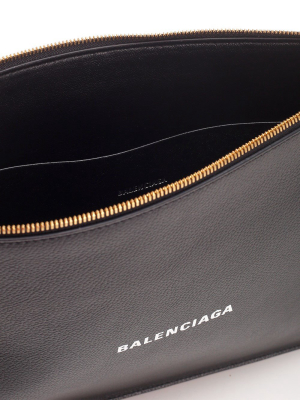 Balenciaga Logo Print Zipped Clutch Bag