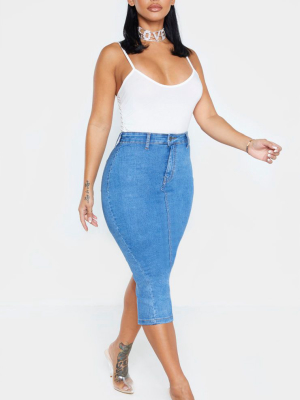 Shape Mid Wash Disco Midi Skirt