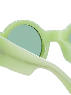 Dries Van Noten 98 Round Sunglasses In Green