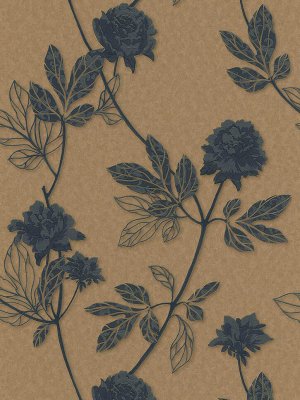 Ethan Floral Wallpaper In Brown And Bronze Design By Bd Wall